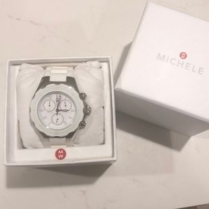 Michele white Tahitian Jelly Bean watch